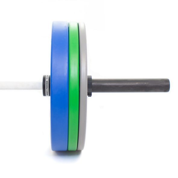 Body Power TITAN 90kg Competition Bumper Plate Set with Competition Teflon Barbell in White