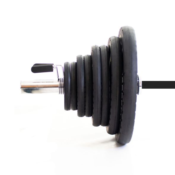 Body Power 115kg Rubber Tri-Grip Olympic Weight Set