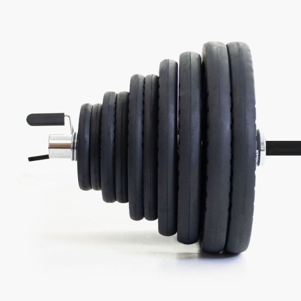 Body Power 185kg Rubber Tri-Grip Olympic Weight Set