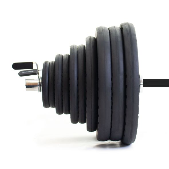 Body Power 205kg Rubber Tri-Grip Olympic Weight Set