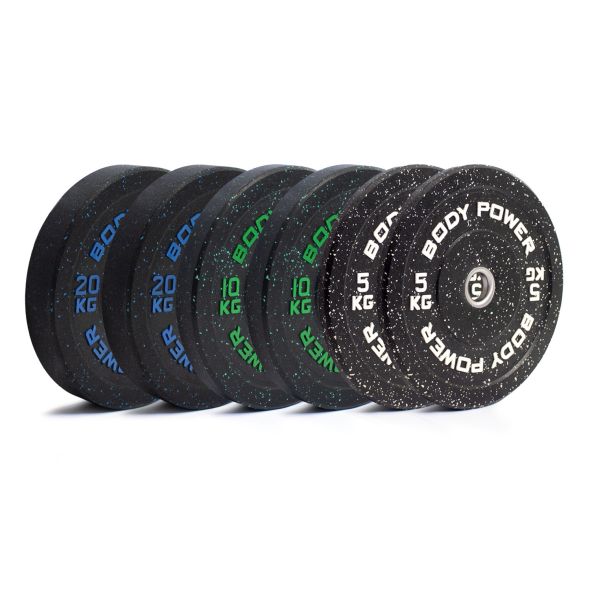 Body Power 70kg Hi-Temp Rubber Crumb Olympic Bumper Plate Kit