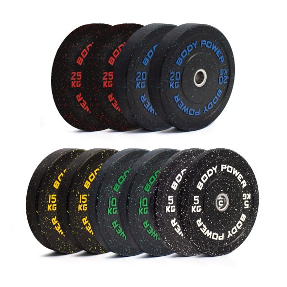 Body Power 150kg Hi-Temp Rubber Crumb Olympic Bumper Plate Kit
