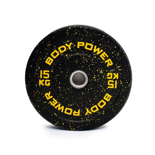 Body Power 180kg Hi-Temp Rubber Crumb Olympic Bumper Kit with Competition Deadlift Barbell