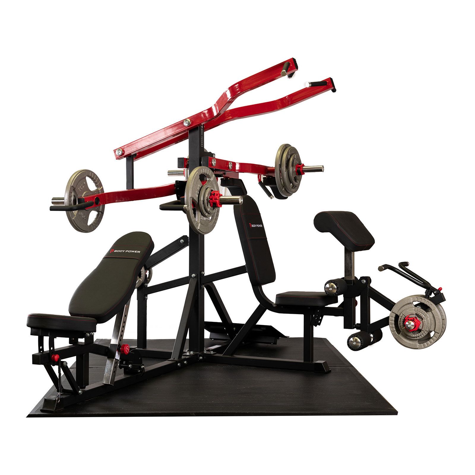 Body Power Multi-Station Leverage Gym with 165Kg Olympic Tri Grip