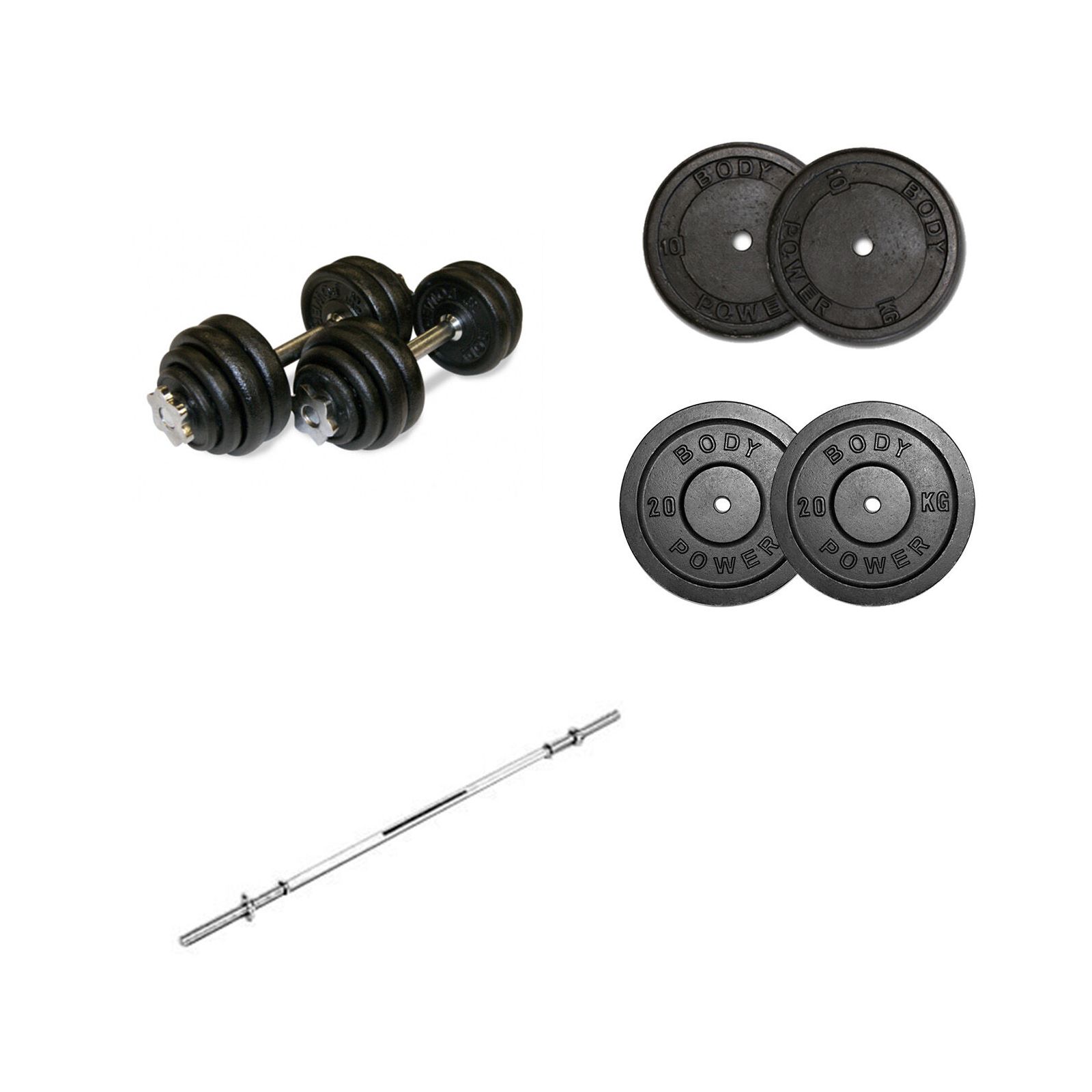 Body Power 6ft Spinlock Barbell Dumbbell Weight Set