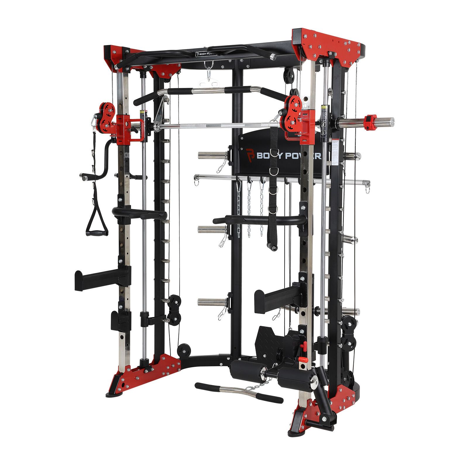 Body Power Multi-Function Smith Machine with Half Rack Dual