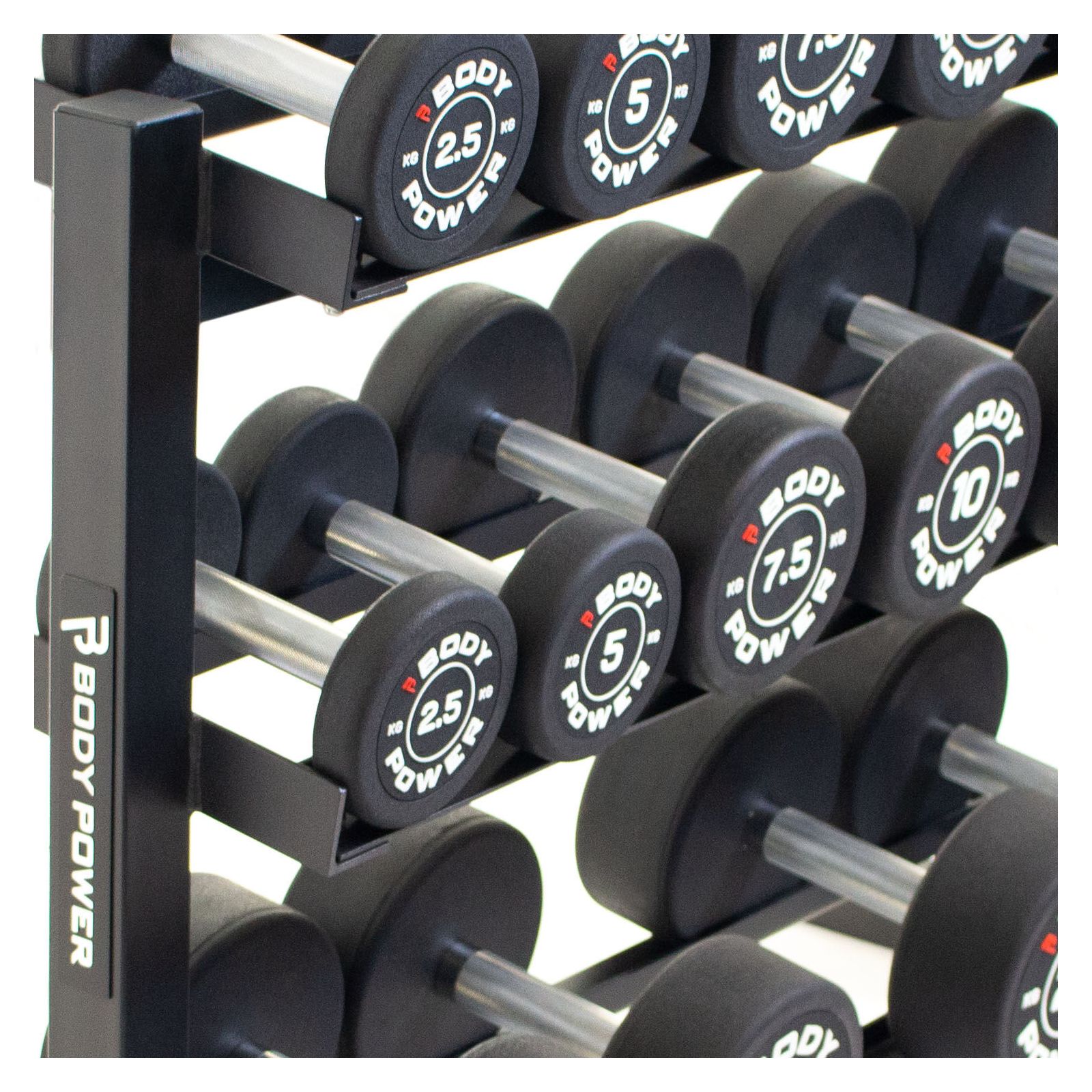 Body Power Pro Round Rubber Dumbbell Set to 20kg and 40